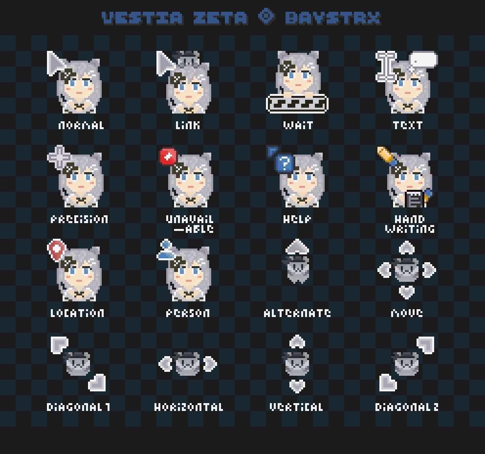 Pixel Art Animated Cursor - Vestia Zeta