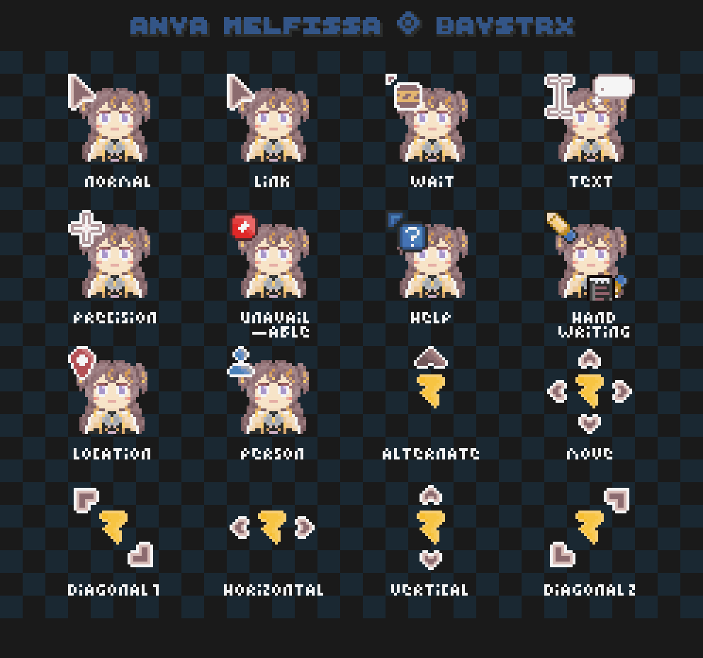 Pixel Art Animated Cursor - Anya Melfissa